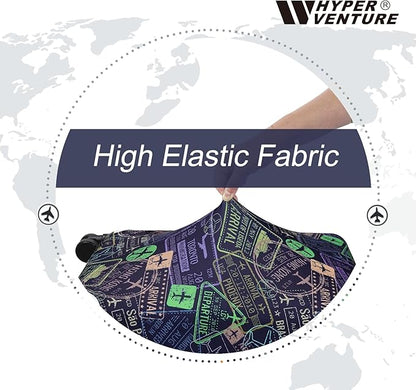 HYPER VENTURE Washable Luggage Cover - Fashion Suitcase Protector Fits 31-32 Inch Luggage (Urban Passport, XL)