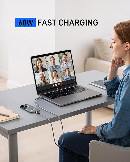 USB C to C Cable Fast Charging 6FT, 2Pack USB Type C Cable for Car Durable Braided iPhone USB C Charger Cable USBC to USBC Cord for iPhone 17/16/15/Pro Max/Plus, Samsung Galaxy S23 and More-Blue