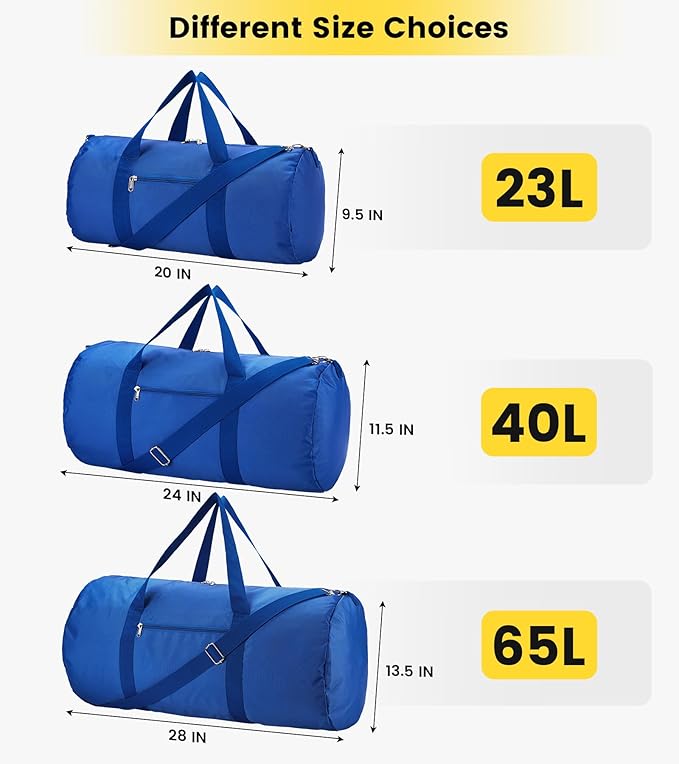 Vorspack Duffel Bag 20-24-28 Inches Foldable Gym Bag for Men Women Duffle Bag Lightweight with Inner Pocket for Travel Sports