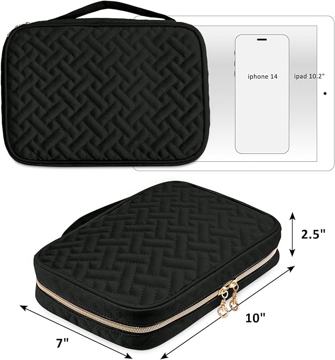 SFYBYHEART Travel Jewelry Organizer Case, Jewelry Travel Bags for Women, Large Capacity Travel Jewelry Case for Tangle-Free Earrings, Necklaces, Rings Storage, Travel Accessories, Black