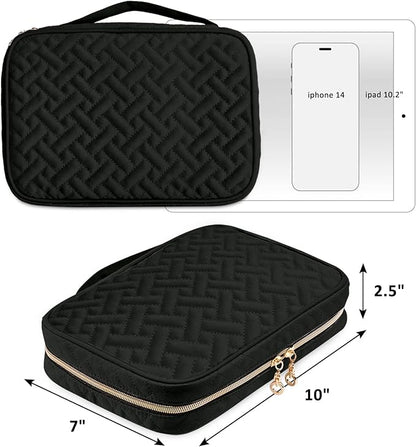 SFYBYHEART Travel Jewelry Organizer Case, Jewelry Travel Bags for Women, Large Capacity Travel Jewelry Case for Tangle-Free Earrings, Necklaces, Rings Storage, Travel Accessories, Black