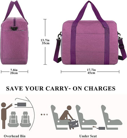 For Spirit Airlines Personal Item Bag 18x14x8 with Wet Pocket Foldable Travel Duffel Bag Underseat Carry on for Men & Women