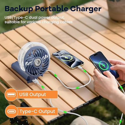 HandFan 5200mAh Upgraded Handheld Misting Fan, Portable Mister Fan Rechargeable, Spray Water Mist Fans, Electric Hand Cooling Ice Fans for Summer Beach Travel Concerts, Gifts for Women(Royal Blue)