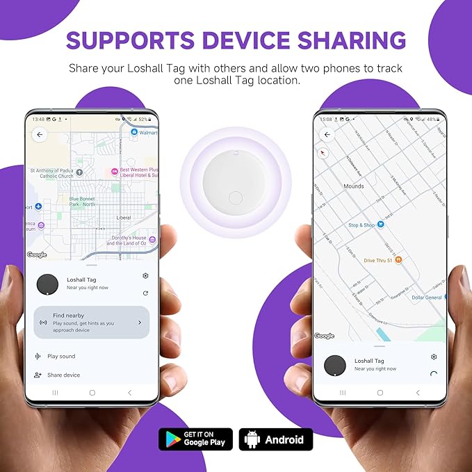 Eelexa Air Tag for Android (NOT for iOS or Huawei) Air Tags Luggage Tracker Tags Bluetooth Tracker for Android Smart Tracking Tag for Google Find My Device App Item Finder for Backpack, Keys (2 White)