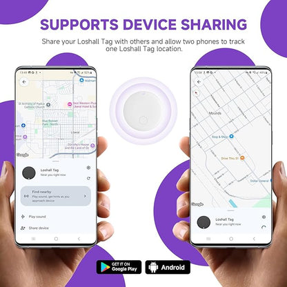 Eelexa Air Tag for Android (NOT for iOS or Huawei) Air Tags Luggage Tracker Tags Bluetooth Tracker for Android Smart Tracking Tag for Google Find My Device App Item Finder for Backpack, Keys (2 White)