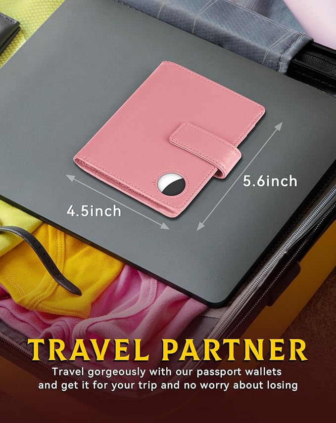 Passport Holder Wallet Cover Case for Women and Men,RFID Blocking,Passport Case,Travel Accessories (Light Pink)