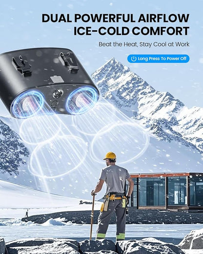 coldSky Portable Waist Fan, Upgraded 10 Speeds Personal Fan Clip On Shirt, 20000mAh Rechargeable Neck Fans With 3 Lights, LED Display, Wearable Fans for Outdoor, Jobsite, Camping, Travel