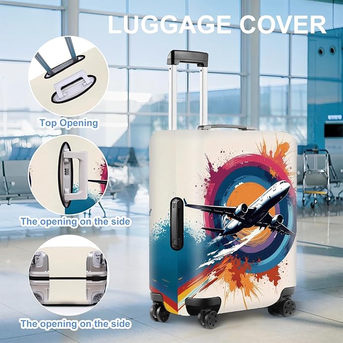 Airplane Luggage Cover – Durable and Stretchable Suitcase Protector for Travel, Easy to Install and Clean, Fits Most Checked and Carry-On Bags,XL