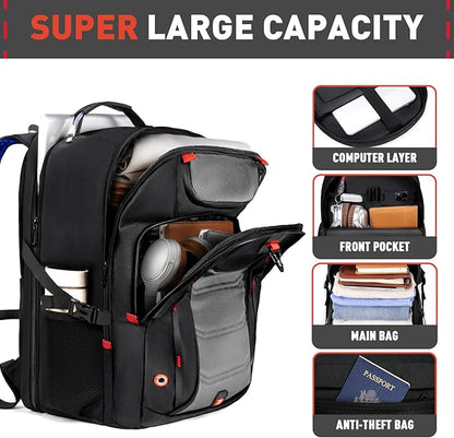 Z-MGKISS Large Travel Backpack, 18.4 Inch Laptop backpack for men, Business Work Bag with USB Charging Port, Water Resistant, Extra large Backpacks, TSA Flight Approved, Grey