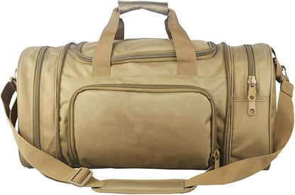 Gym Bag Duffle Bags for Men Women with Shoes Compartment Sport Weekend Travel Overnight Carry On Bag for Tactical Military Travel Work Out Bags (Tan)