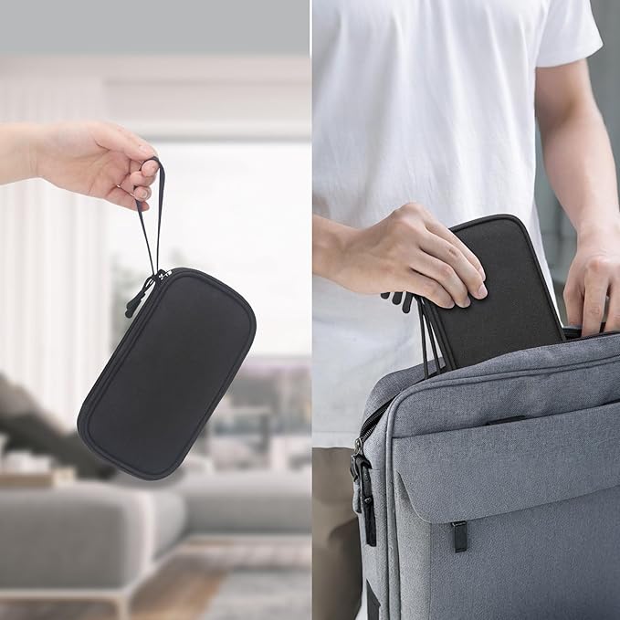 Lacdo USB Flash Drive Case, USB Case Organizer Thumb Drive Holder Portable Storage Bag Large Capacity for SanDisk/Samsung Flash Drives Jump Drive Memory Stick, SD Card, Cables, with Labels, Black