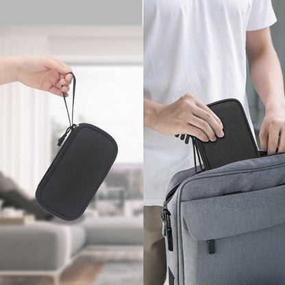 Lacdo USB Flash Drive Case, USB Case Organizer Thumb Drive Holder Portable Storage Bag Large Capacity for SanDisk/Samsung Flash Drives Jump Drive Memory Stick, SD Card, Cables, with Labels, Black