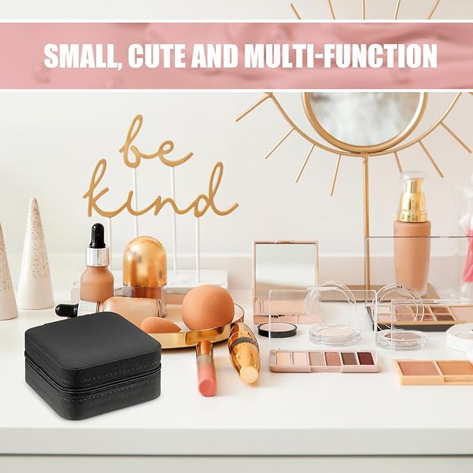 Taiyin 50 Pcs Travel Jewelry Case Box Bridesmaid Gifts Bulk Travel Jewelry Cases Boxes Small Jewels Organizers Mini Accessories Ornaments Storage for Women Girls Wedding Gifts (Black)