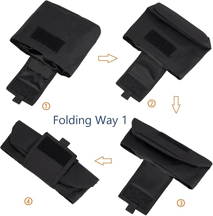 MOLLE Dump Pouch Roll Up Magazines Recovery Utility Admin Bag Drawstring Foldable Tool Mag Drop Waist Pack for Tactical/Range/Battle/Duty Belt Hunting Shooting Competition