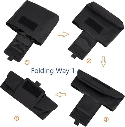 MOLLE Dump Pouch Roll Up Magazines Recovery Utility Admin Bag Drawstring Foldable Tool Mag Drop Waist Pack for Tactical/Range/Battle/Duty Belt Hunting Shooting Competition