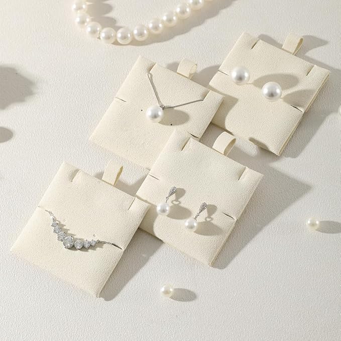 10pc Small Jewelry Pouch For Necklace Stud Earring，Mini Ring Boxes Pouches Bags Organizer For Women,Travel Jewlery Box Case Storage （White）