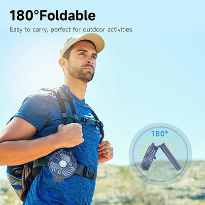 HandFan 10400mAh Handheld Personal Fan, 40Hrs Long-Lasted Hand Fan Rechargeable, Mini Cooling Fans Foldable, Heavy Duty Battery Fans Portable for Travel Beach Concerts Cruise Makeup(Royal Blue)