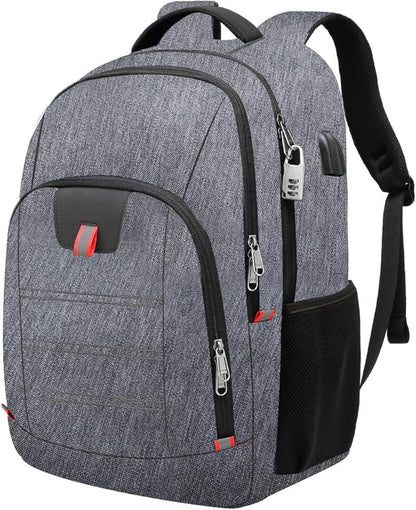 Della Gao Laptop Backpack for Men, Large Anti-Theft Business Travel Backpack with USB Charging Port, Water Resistant College School Computer Bag for Men/Women for 17 Inch Laptop and Notebook