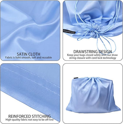 GONGKANGYUAN 6 Pack Dust Bags for Handbags – Silk Drawstring Storage Pouch, Dustproof Travel Organizer for Purses, Shoes & Boots