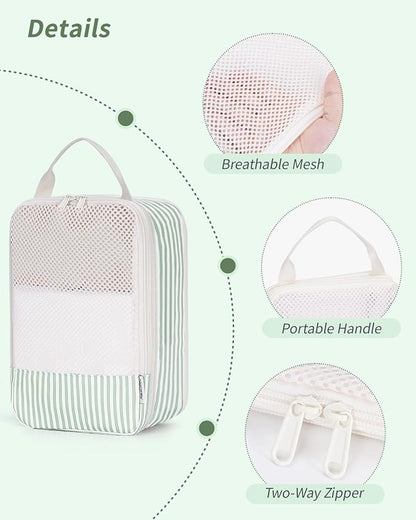 Narwey 6 Set Compression Packing Cubes for Travel Kids Women Carry on, Packing Organizers Bag for Backpack Luggage Suitcase Duffle Bags