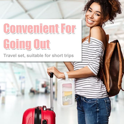 18 Pcs Travel Bottles Set for Toiletries, TSA Approved Travel Size Containers with Bandage Silicone Squeezable for Shampoo Conditioner Lotion Body Wash (Multicolour+White Bag)