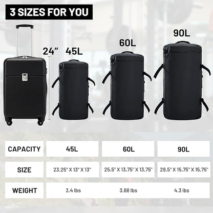 MIER Large Duffel Backpack Sports Gym Bag with Shoe Compartment, Heavy Duty and Water Resistant, Black, 60L