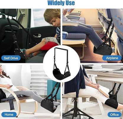 2 Pack Foot Hammock for Plane Travel, Portable Airplane Foot Rest Leg Hammock for Airplane Travel, Adjustable Plane Footrest Foot Sling for Long Flight