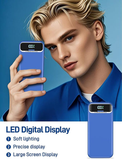 Portable Charger Power Bank with Built in Cables and AC Wall Plug,PD20W&SCP22.5W USB-C Super Fast Charging,20000mAh Travel Phone Charging,LED Display Battery Pack Compatible All iPhone Samsung etc