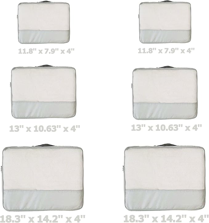 DoubleTrip Packing Cubes for Suitcases Carry on Luggage Organizer 6 Set Travel Accessories Lightweight Storage Bag Space Saver Clothes Pouch Large