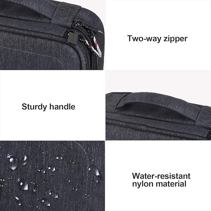 BUBM Electronic Organizer, Double Layer Travel Gadget Carry Bag for Cables, Plugs, Earphone, Flash Hard Drive and More--a Sleeve Pouch for iPad Mini(Medium, Black)