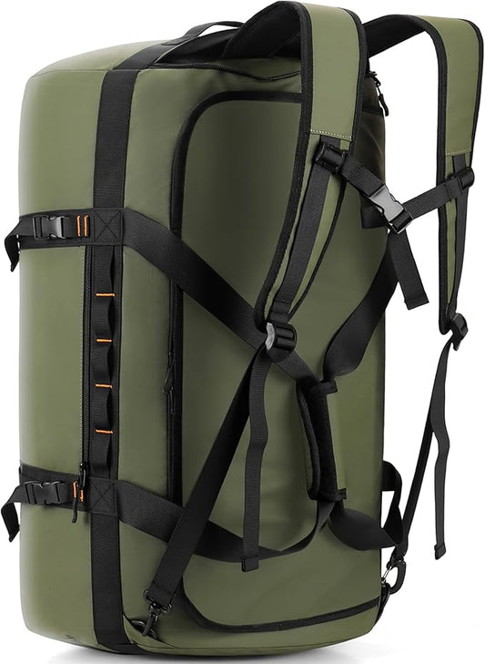 40L/60L/90L Large Waterproof Duffle Bag Backpack for Men, Mens Duffel Backpack Bags for Traveling, Heavy Duty (Green, 90l)