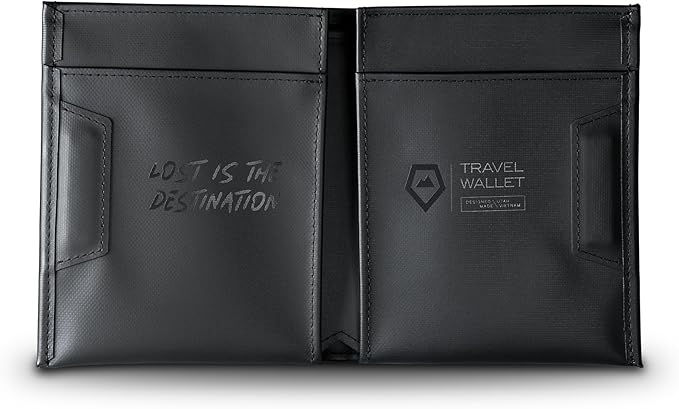 WANDRD Travel Wallet - Leather Wallets for Men - Passport and Credit Card Holder (Black)