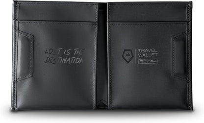 WANDRD Travel Wallet - Leather Wallets for Men - Passport and Credit Card Holder (Black)