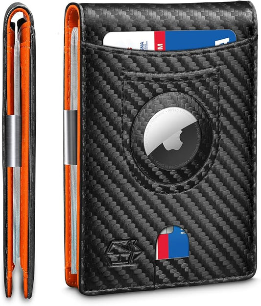 Zitahli Men's Wallets Airtag Holder Slim Rfid Leather with Gift Box