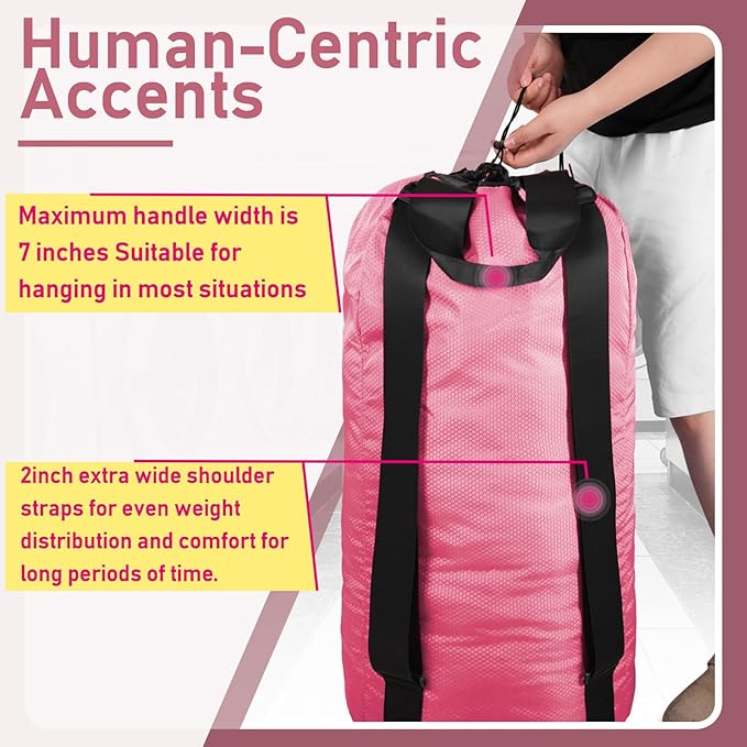Laundry Bag Backpack Large Travel Laundry Bag with Adjustable Shoulder Straps Portable Laundry Hamper for College, Dorm, Apartment Camp