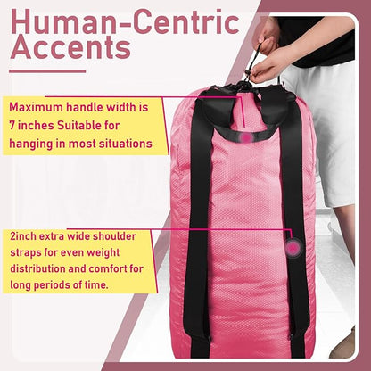 Laundry Bag Backpack Large Travel Laundry Bag with Adjustable Shoulder Straps Portable Laundry Hamper for College, Dorm, Apartment Camp