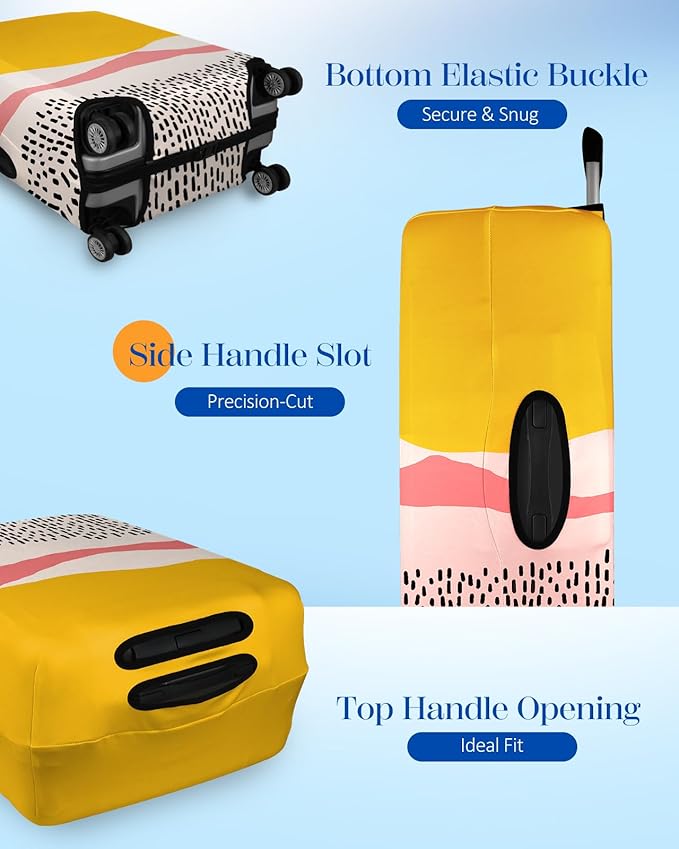 Slohif Luggage Cover for Suitcase Tsa Approved Protector - Luggage Sleeve Large Suit Case Cover Travel Stretch Baggage Case Protective Washable Fit 18-20 Inch Patchwork XS