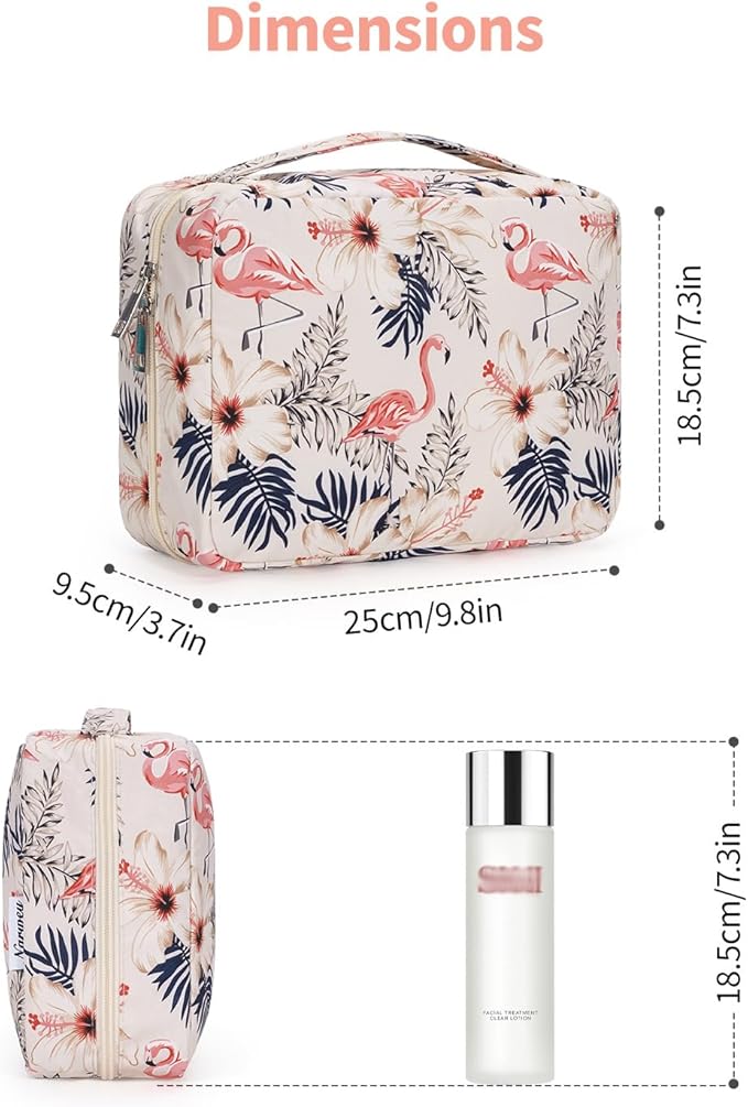 Narwey Small Hanging Travel Toiletry Bag for Women, Travel Bag for Toiletries, Makeup Bag Organizer Cosmetic Bags Make Up Bags for Girls