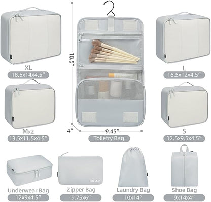 BAGAIL 6 Set/8 Set/10 Set Packing Cubes Various Sizes Packing Organizer for Travel Accessories Luggage Carry On Suitcase