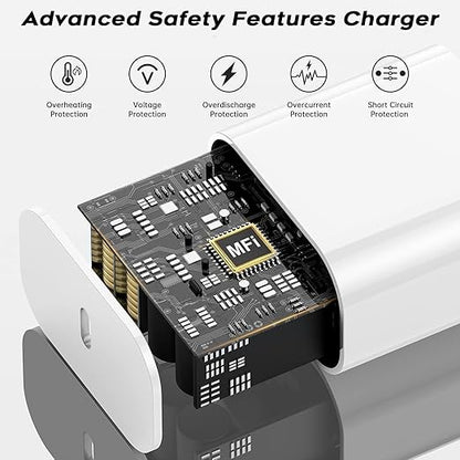Fast USB C Charger Block,3Pack Long 6FT USBC to USBC Cable iPad Cord 20W iPhone 17 Pro Max Charger Travel Plug Fast Charging for iPhone 17/17 Air/17 Pro/16/16e/16 Pro/16Plus/15/15Pro/Pro Max/Plus,iPad