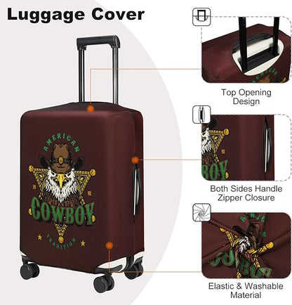 HYPER VENTURE Washable Luggage Cover - Fashion Suitcase Protector Fits 31-32 Inch Luggage (Eagle Glory, XL)