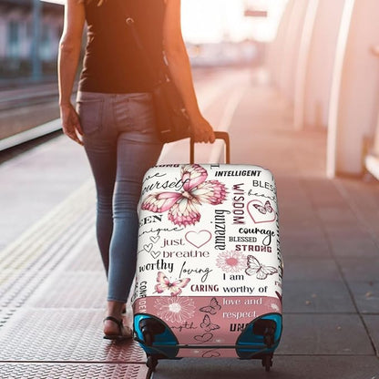 Travel Suitcase Protector African American Girl Elastic Protective Washable Luggage Cover With Concealed Zipper Suitable For 18-32 Inch(XL (for 29-32 inch luggage))