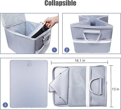 TOMKID Fireproof File Cabinet with Lock, Fireproof Document Organizer Collapsible File Box Filing Cabinet with Handle for Letter Legal Folder Certifications