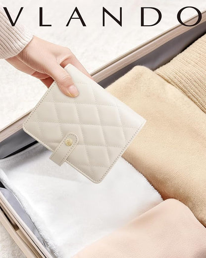 Vlando Travel Jewelry Organizer Case,Mothers Day Gifts for Her,Portable Jewelry Organizers Storage Book with Clear Zipper Velvet Jewelry Pouch Bag for Travel Essentials,Ring,Earring-Cream White