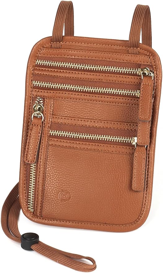 Sizobi Neck Wallet for Traveling Women Men, RFID Blocking Leather Passport Holder Travel Pouch, Family Travel Document Organizer Passport Wallets,International Travel Must Haves Travel Accessories