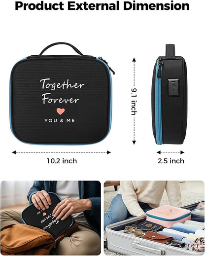 MATEIN Mr and Mrs Gifts, Electronics Organizer Travel Case with USB Port, Wedding Honeymoon Gifts for Couples, 2-Pack Couple Cord Organizer Bag 2-in-1 Cable Storage Bag for Tech Accessories and Makeup