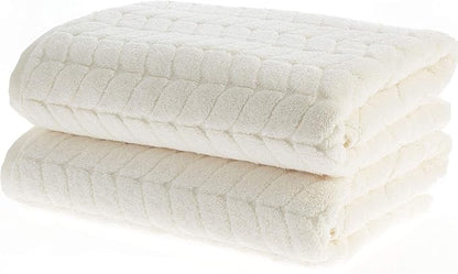 BAGNO MILANO Turkish Cotton Ultra-Soft Plush Absorbent Quick Dry Bathroom Towel Set, Made in Turkey (Cream, Bath Sheet)