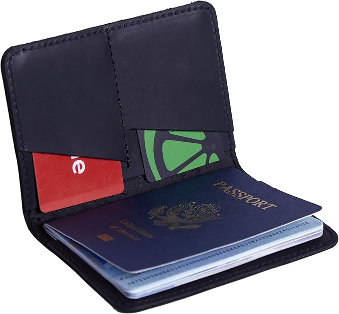 INCARNE US Leather Passport Holder for Travel - Passport Case - Passport Wallet for Men - Passport Cover for Women Sleeve Protector - Travel Essentials Vacation Luggage Travel Gifts - Vintage Black