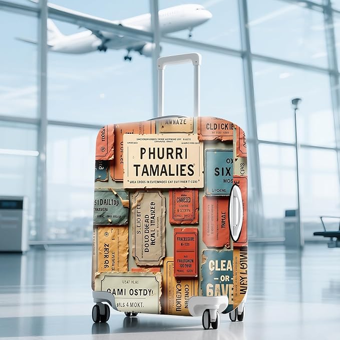 ANNA QUEEN Travel Luggage Cover Suitcase Protector Suitcase Cover Anti-Scratch,Stretchable Bag Cover Washable Durable Polyester with Elastic Hem with Zipper Closure