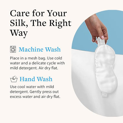 Sleep Mask, 100% Silk, Pure Mulberry Silk, Light Blocking Eye Mask with Elastic Strap for Sleep & Travel, Ultra Soft, No Pressure, Reduce Puffy Eyes, Machine Washable